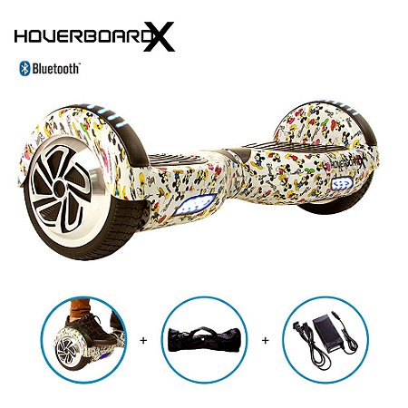 Hoverboard 6,5" Mickey Mouse Branco HoverboardX Bluetooth