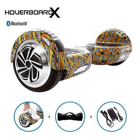 Hoverboard Skate Elétrico 6,5" Minions HoverboardX Bluetooth