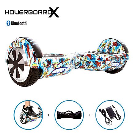 Hoverboard Elétrico 6,5 HQ Homem Aranha Azul HoverboardX