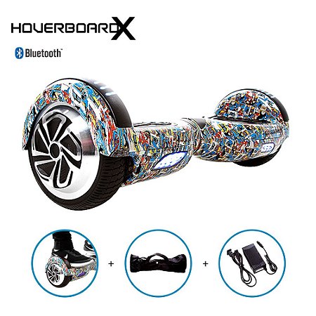 Hoverboard Skate 6,5" Liga da Justiça HoverboardX Bluetooth