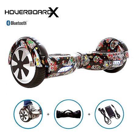 Hoverboard 6,5 Caveira Mexicana Preta HoverboardX Bluetooth