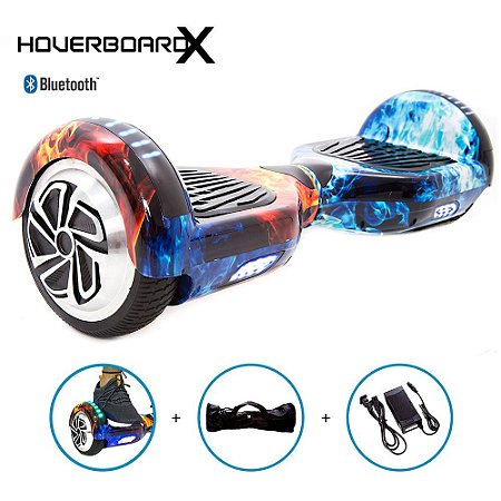 Hoverboard 6,5 Fogo e Gelo HoverboardX com Som Bluetooth