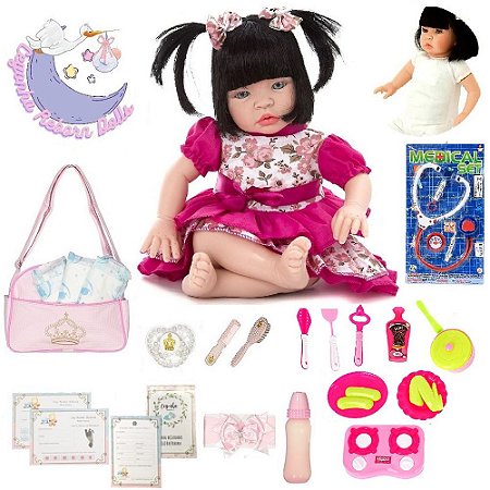 Bebê Boneca Reborn Realista Girafinha Menina de Silicone 48c - Chic Outlet  - Economize com estilo!