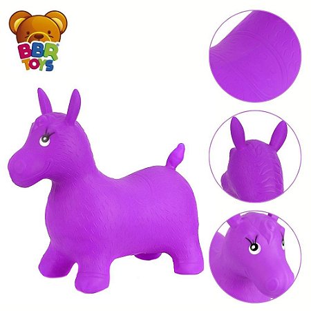 Cavalinho Upa Upa Inflável Roxo Feito em Vinil BBR Toys