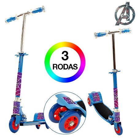 Patinete Infantil de 3 Rodas Marvel Homem Aranha DM Radical