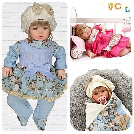 Boneca Bebê Reborn Barata Siliconada Linda Baby Dolls Loira - Chic Outlet -  Economize com estilo!