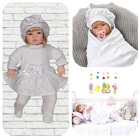 Bebê Reborn Boneca Loira Roupa Pagão Toda Vinil Silicone - Chic Outlet -  Economize com estilo!