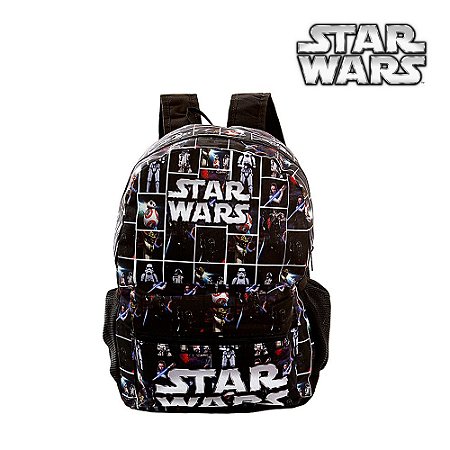 Mochila Escolar Bolsa do Star Wars Preta De Costas