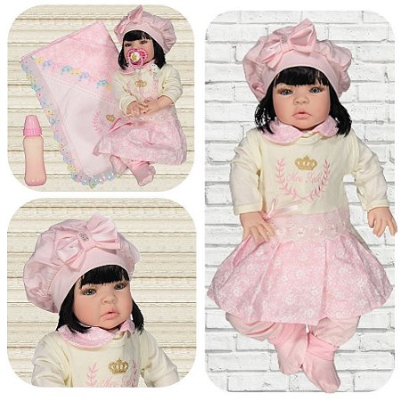 Boneca Reborn Ellen Rosa De Luxo Cegonha Reborn Dolls