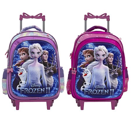 Kit Mochila Infantil Escolar Frozen 2 Disney Com Rodinhas