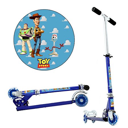 Patinete Toy Story Pixar 3 Rodas Infantil Azul de Alumínio