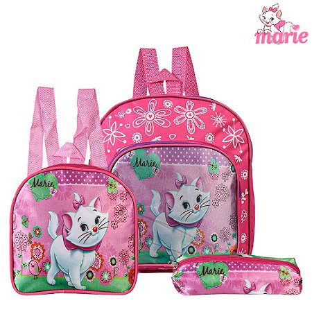 Kit Mochila Escolar Gata Marie Infantil Meninas Costa