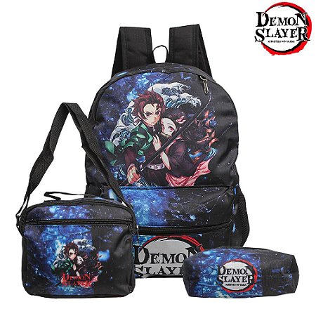 Kit Mochila Escolar Bolsa Demon Slayer Nezuko Tanjiro Costa