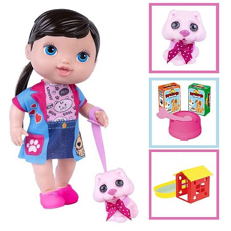 Boneca Pet Love Shop Com Casinha Comidinha E Banheira 2507