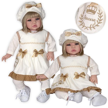 Boneca Realista Infantil Roupa Xodo Bege Realista - Chic Outlet - Economize  com estilo!