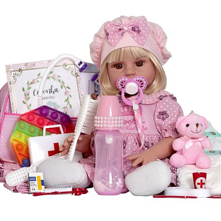 Boneca Bebê Reborn Princesa Realista Acompanha Acessórios - ShopJJ -  Brinquedos, Bebe Reborn e Utilidades