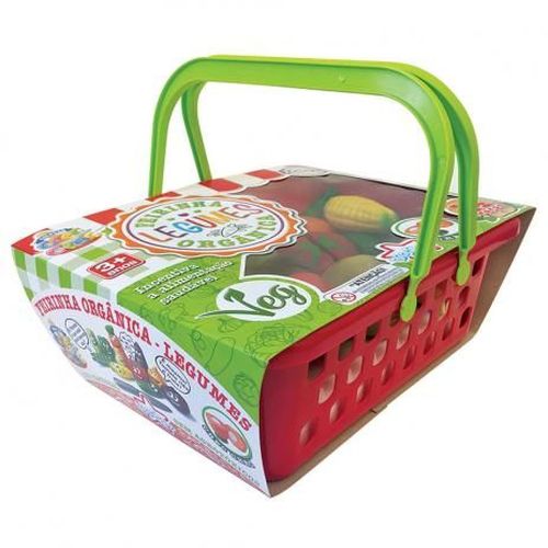 Brinquedo Infantil Kit Cesta Feirinha De Legumes Orgânicos