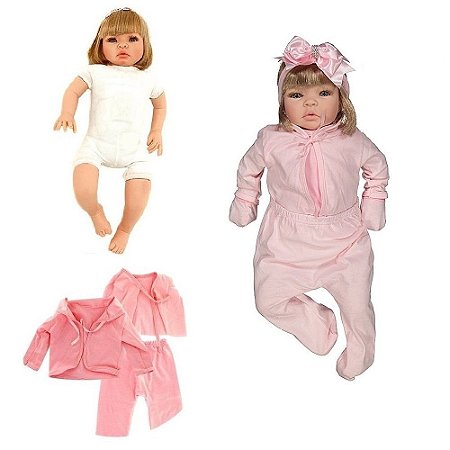 Boneca Bebê Reborn Menina Loira Princesa Realista + 20 Itens - Chic Outlet  - Economize com estilo!