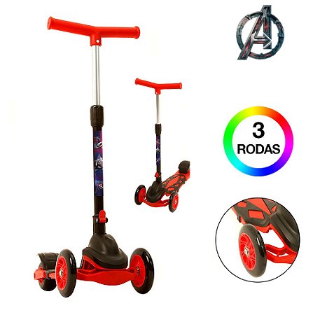 Patinete 3 Rodas Homem Aranha Masculino de Crianças