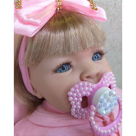 Boneca Tipo Reborn Bebê Realista+ Kit Acessórios 13 Ítens