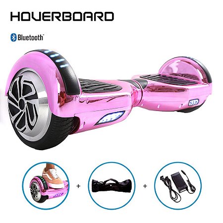 Hoverboard 6,5 Polegadas Rosa Cromado Scooter Skate Elétrico