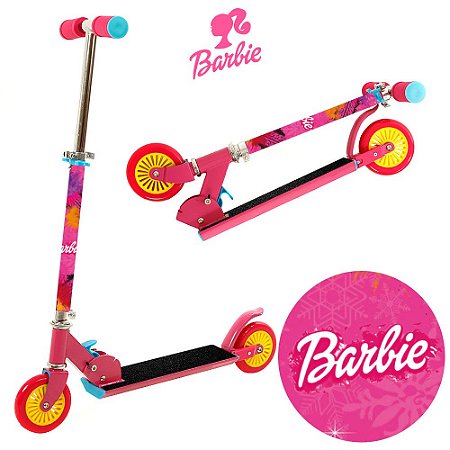 Patinete Barbie 2 Rodas Infantil de Menina Rosa e Amarelo - Chic Outlet -  Economize com estilo!