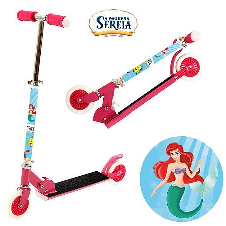 Patinete Ariel de 2 Rodas Infantil de Menina Rosa