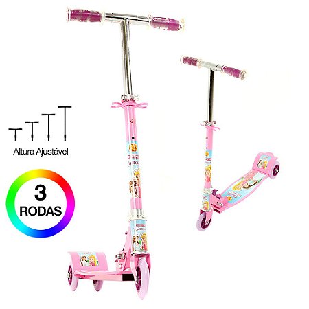 Patinete de 3 Rodas Radical New Top Sonho de Princesa Rosa -