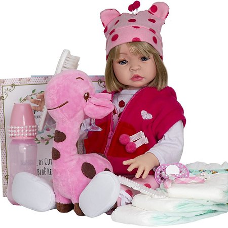 Boneca Bebe Reborn Silicone Girafinha Girafa Loira Menina - Chic Outlet -  Economize com estilo!