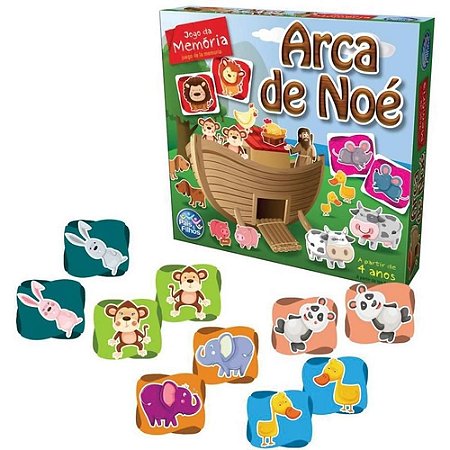 Brinquedo Infantil Jogo Da Memória Arca De Noé 40 Peças