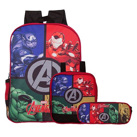 Mochila Escolar Infantil Vingadores Avengers Marvel Costas