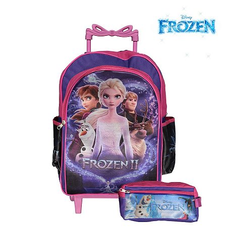 Kit Mochila Infantil Escolar Frozen 2 Disney Com Rodinhas