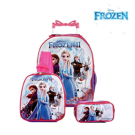 Kit Mochila Escolar Disney Frozen 2 Elsa Anna E Olaf Com Rod