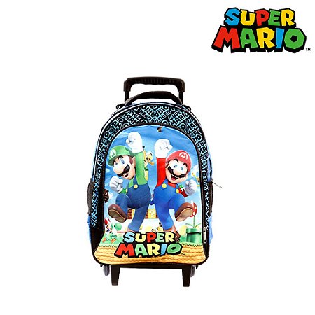 Mochila Escolar Infantil Super Mario E Luigi Com Rodinhas