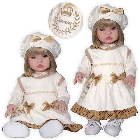 Boneca Baby Infantil de Roupa de Xodó Bege Realista - Chic Outlet -  Economize com estilo!