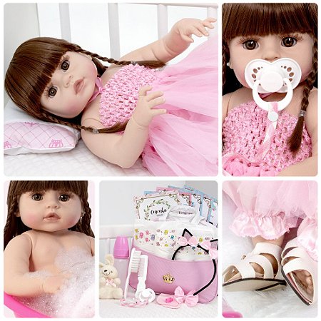 Boneca Bebê Reborn Silicone Menina Bailarina 22 Acessórios - Chic Outlet -  Economize com estilo!