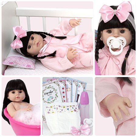 Bebê Reborn Boneca Loira Roupa Pagão Toda Vinil Silicone - Chic Outlet -  Economize com estilo!