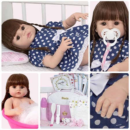 Boneca Bebe Reborn Realista Menina Loira Barbie Pode Banho - Chic Outlet -  Economize com estilo!