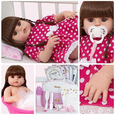 Boneca Bebe Reborn de Silicone Menina Realista Acessórios - Chic Outlet -  Economize com estilo!