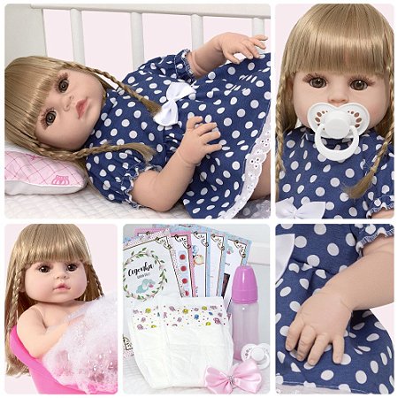 Boneca Bebê Reborn Barata Siliconada Linda Baby Dolls Loira - Chic Outlet -  Economize com estilo!