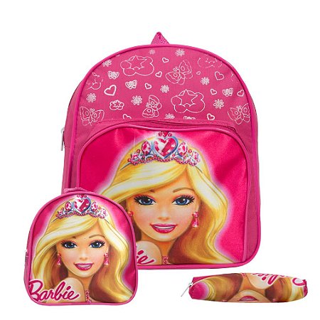 Mochila Infantil Feminina Pequena Barbie Creche Lancheira