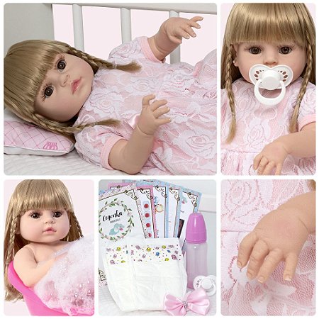 Boneca Bebê Reborn Barata Siliconada Linda Baby Dolls Loira - Chic Outlet -  Economize com estilo!
