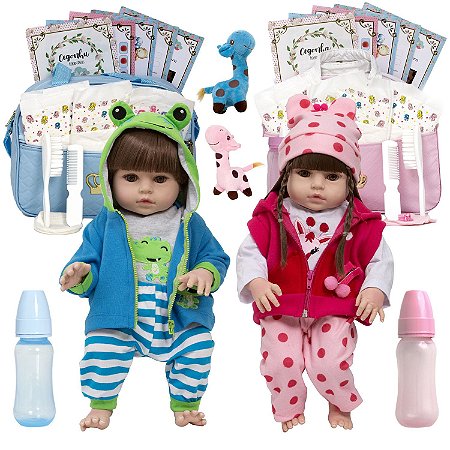 Bebe Reborn Gêmeos Casal Pandinha Girafinha Baby Com Itens - Chic Outlet -  Economize com estilo!