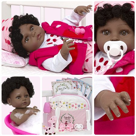 Boneca Bebe Reborn Realista Girafinha Menina de Silicone em