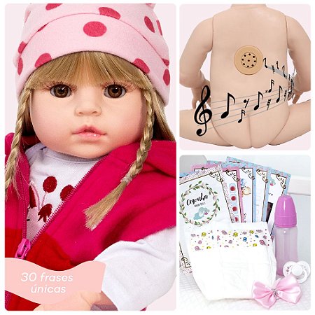 Bebê Boneca Reborn Realista Girafinha Menina de Silicone 48c - Chic Outlet  - Economize com estilo!