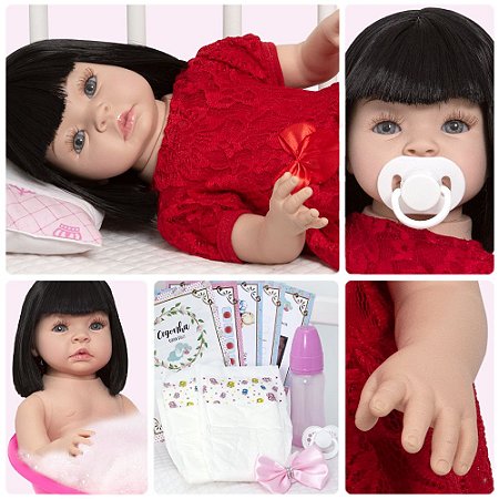Boneca Bebê Reborn 100% Silicone Realista Linda 13 Itens - Chic Outlet -  Economize com estilo!