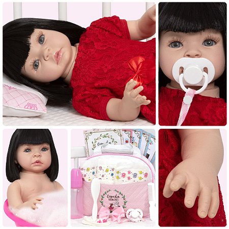 Boneca Reborn Silicone Bebê Realista Senta Menina Morena - ShopJJ -  Brinquedos, Bebe Reborn e Utilidades