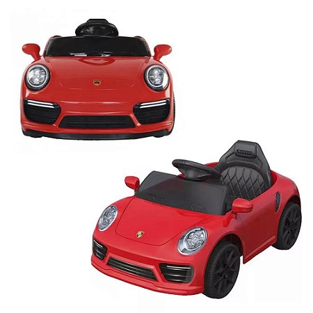 Carrinho Elétrico Infantil Mini Porsche Vermelho C/ Controle