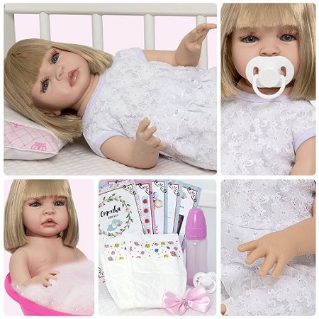 Boneca Bebe Reborn Silicone Menina Realista com Acessórios - Chic Outlet -  Economize com estilo!