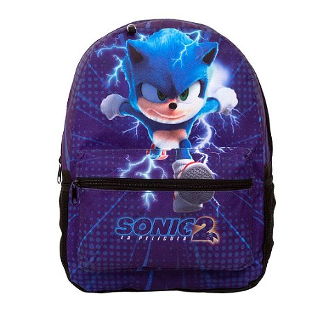 Mochila Infantil Masculina Sonic 2 Filme Costas Juvenil